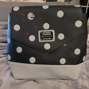 Star Wars Loungefly polka dot Death Star backpack